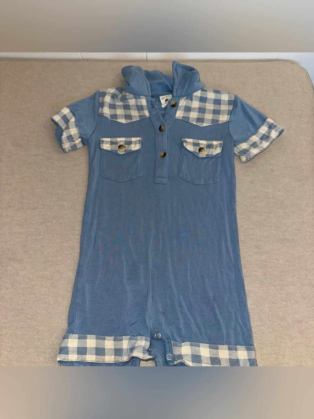 Kate Quinn Bamboo Plaid Shortie Romper